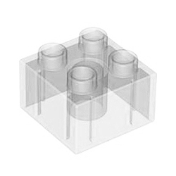 Кубик 2х2, совместимый с Лего дупло: прозрачный