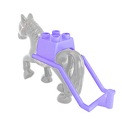 Упряжка для лошади, совместимая с Лего дупло деталь: сиреневая