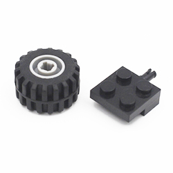 Колесо с держателем и шиной, совместимые с Лего Classic