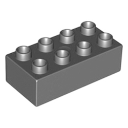 Кубик 2х4, совместимый с Лего дупло: серый