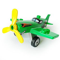 Зелёный самолёт, совместимый с Лего дупло