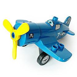 Синий самолёт, совместимый с Лего дупло