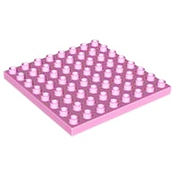 Розовая пластина 8х8, совместимая с Лего дупло