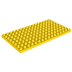 Жёлтая строительная пластина 8х16, совместимая с Лего дупло