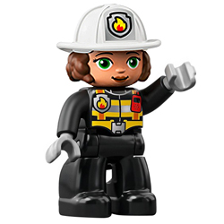 Тётя пожарный в белой каске нового образца Лего дупло