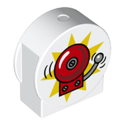 Округлый кубик-табличка «Пожарный звонок» Лего дупло