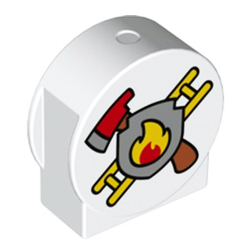 Округлый кубик-табличка «Пожарная часть» Лего Дупло