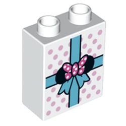 Кубик 2х1 высокий «Подарок с бантиком-ушками» Лего дупло