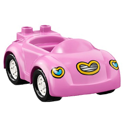 Розовая легковая машинка Лего дупло