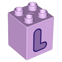 Кубик 2х2 (высокий) Лего дупло: буква L