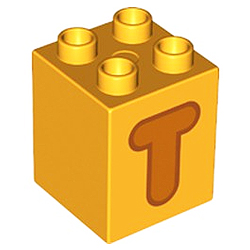 Кубик 2х2 (высокий) Лего дупло: буква T