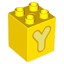 Кубик 2х2 (высокий) Лего дупло: буква Y