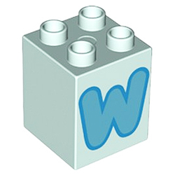 Кубик 2х2 (высокий) Лего дупло: буква W