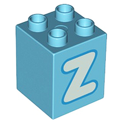 Кубик 2х2 (высокий) Лего дупло: буква Z