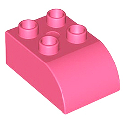 Кубик 2х3 (скруглённый верхний край) Лего дупло: коралловый цвет