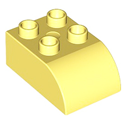 Кубик 2х3 (скруглённый верхний край) Лего дупло: яркий светло-жёлтый