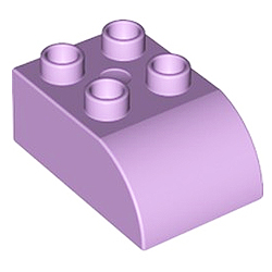Кубик 2х3 (скруглённый верхний край) Лего дупло: лавандовый цвет