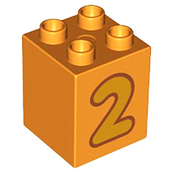 Кубик 2х2 (высокий) Лего дупло: двойка