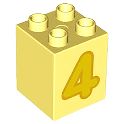 Кубик 2х2 (высокий) Лего дупло: четвёрка