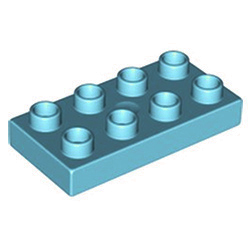 Пластина 2х4 Лего дупло: лазурный цвет