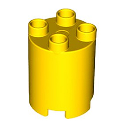 Округлая деталь (цилиндр, ствол) Лего дупло: жёлтый цвет