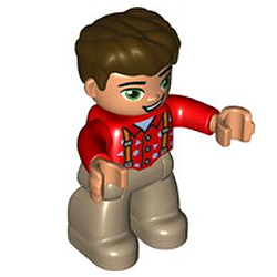 Дядя в яркой красной рубашке – фигурка Лего дупло