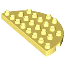 Полукруглая пластина – деталь Лего дупло: светло-жёлтый цвет