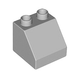 Кубик 2х2 со скошенным краем Лего дупло: светло-серый цвет