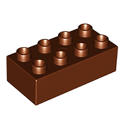 Кубик 2х4 (толстый): тёмно-коричневый цвет, совместим с Дупло