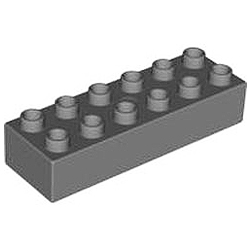Кубик 2х6 (толстый): тёмно-серый цвет, совместим с Дупло