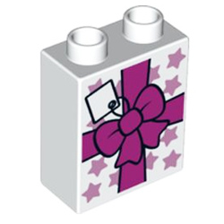 Кубик 2х1 высокий «Подарок» Лего дупло Б/У