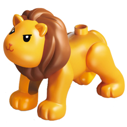 Лев – фигурка, совместимая с конструктором Лего дупло