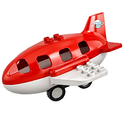 Красный самолёт из конструктора Лего дупло