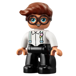 Дядя в очках и чёрных брюках – фигурка Лего дупло