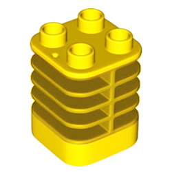 Кубик 2х2 с гибкой пружиной: жёлтый цвет, совместим с Дупло
