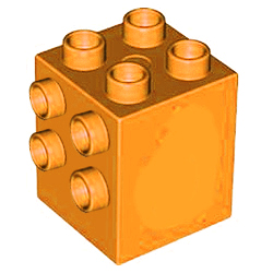 Строительный блок-переходник, совместимый с Лего дупло: оранжевый цвет