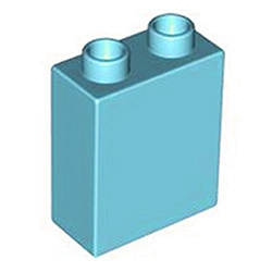 Кубик 2х1 (высокий): лазурный цвет, совместимый с Дупло