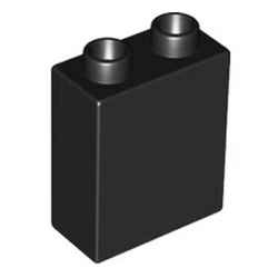 Кубик 2х1 (высокий): чёрный цвет, совместимый с Дупло