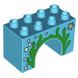Арка 2х4 штырька с изображением водослей и пузырьков, Лего дупло
