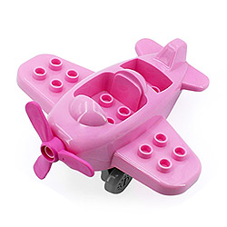 Розовый самолёт, совместимый с Лего дупло конструктор