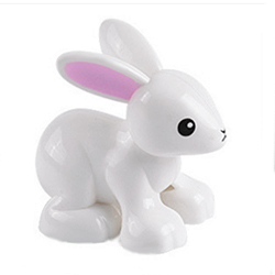 Белый кролик №3 (круглые глазки)  – фигурка, совместимая с Лего дупло