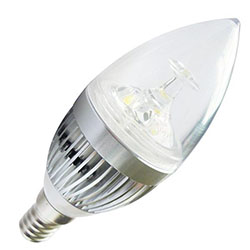 Светодиодная лампа 3 ватта с цоколем Е14 «свечка» (нейтральный белый)