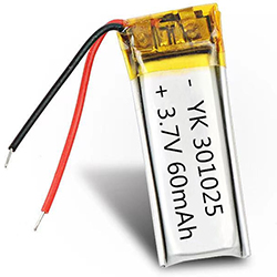Литий-ионный аккумулятор 60 ма*ч 301025 с защитой