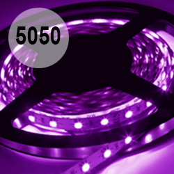 Cветодиодная лента ультрафиолетовая 395 нм, 60 диодов 5050 на метр