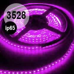 Светодиодная лента фиолетовая, 120 диодов 3528 на метр, закрытая