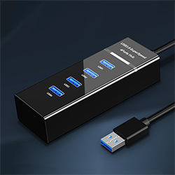 Разветвитель USB 1-4 (USB-хаб), USB 3.0, чёрный