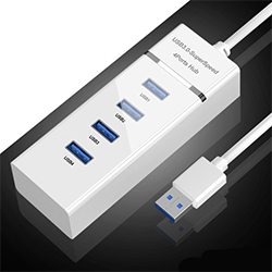 Разветвитель USB 1-4 (USB-хаб), USB 3.0, белый