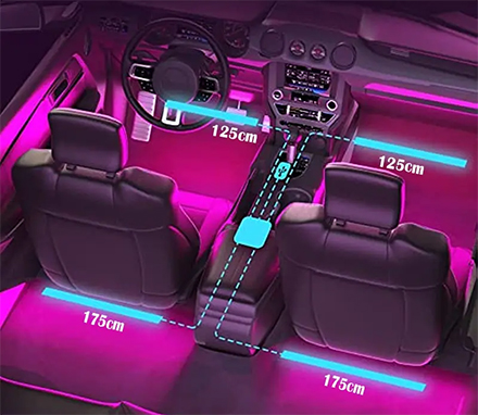 Автомобильная RGB подсветка в ноги