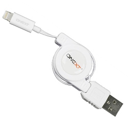 Белый кабель-рулетка USB -> Lightning для Apple