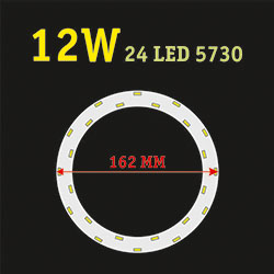 Светодиодная сборка кольцо 12 Ватт 24 LED 5730